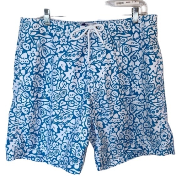 Trunks Surf & Swim Co. Blue Print Sano Trunks XL Boardshorts Beach Pool Vacation - Picture 10 of 10